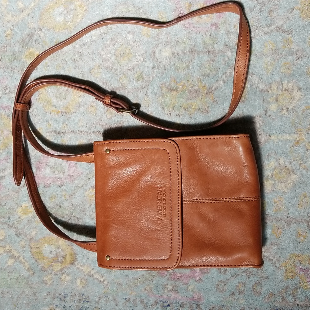 American Leather Co. Crossbody bag, Cognac.